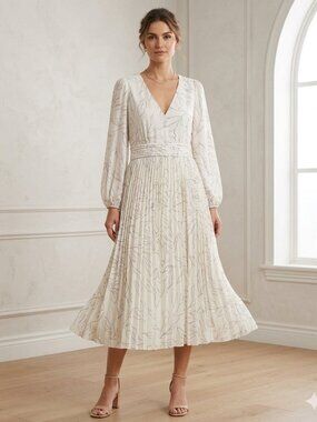 ✨En Saison Ensor Floral Pleated Midi Dress-boho chic-summer style-evening✨